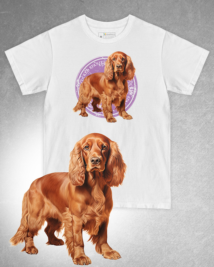 Tricou alb damă. Tricou alb bărbați. Tricou personalizat. Tricou bumbac 100%. Tricou Cocker Spaniel [1]