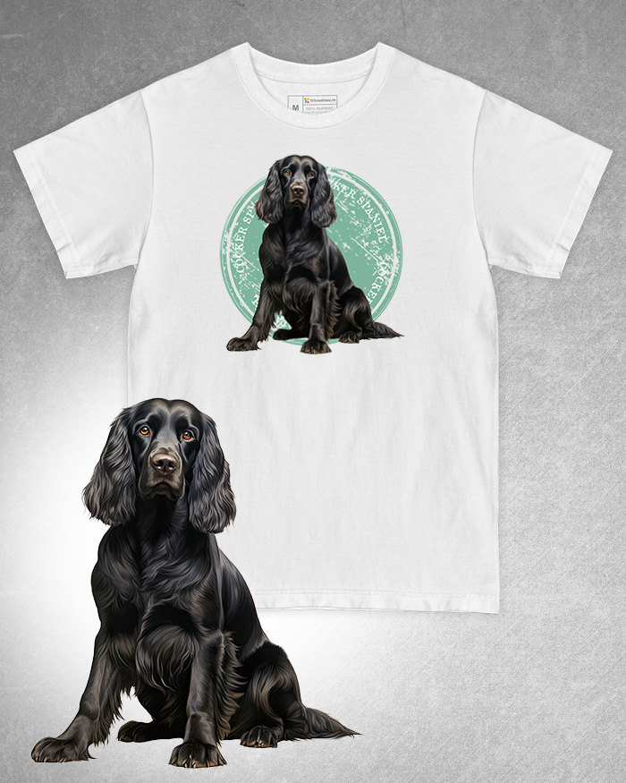 Tricou alb damă. Tricou alb bărbați. Tricou personalizat. Tricou bumbac 100%. Tricou Cocker Spaniel [1]