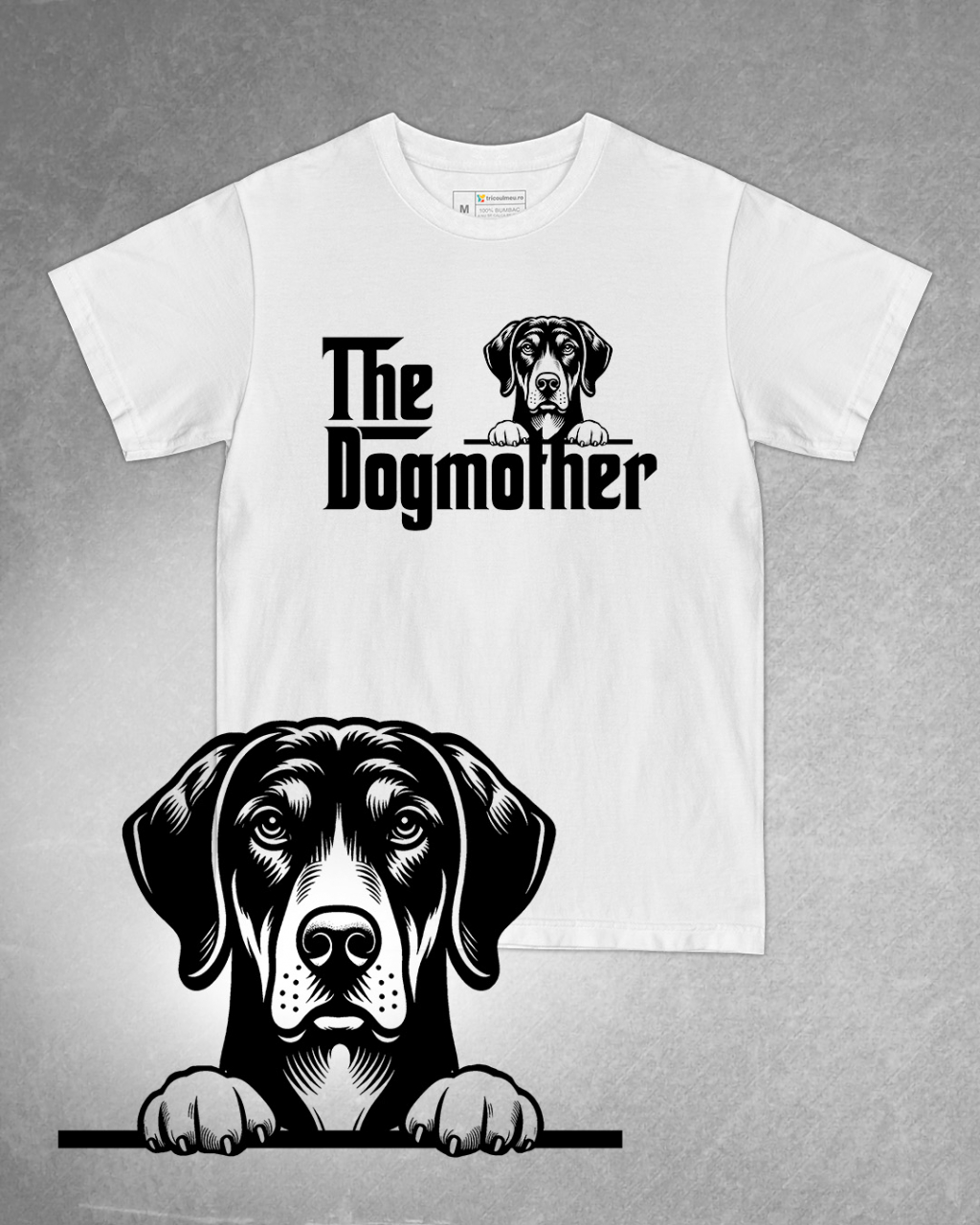 Tricou alb damă. Tricou personalizat. Tricou bumbac 100%.Tricou Copoi Ardelenesc / Transylvanian Hound [1]