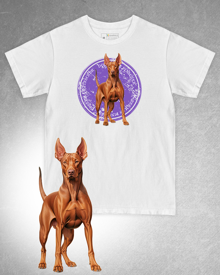 Tricou alb damă. Tricou alb bărbați. Tricou personalizat. Tricou bumbac 100%. Tricou Doberman Pinscher [1]