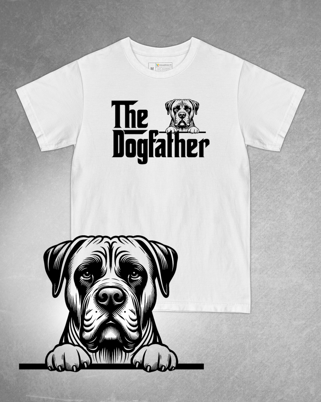 Tricou alb bărbat. Tricou personalizat. Tricou bumbac 100%.Tricou  Dog Argentinian / Dogo Argentino [1]