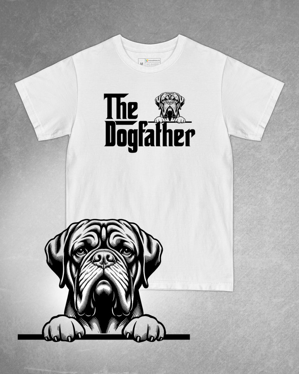 Tricou alb bărbat. Tricou personalizat. Tricou bumbac 100%.Tricou Dog de Bordeaux / Dogue De Bordeaux [1]