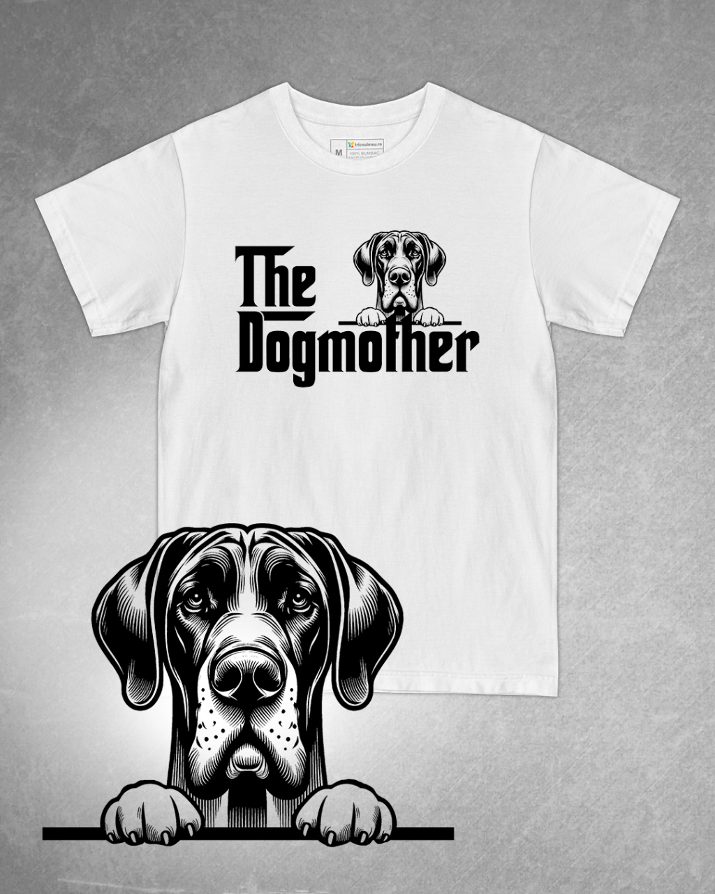 Tricou alb damă. Tricou personalizat. Tricou bumbac 100%.Tricou  Dog German / Great Dane [1]
