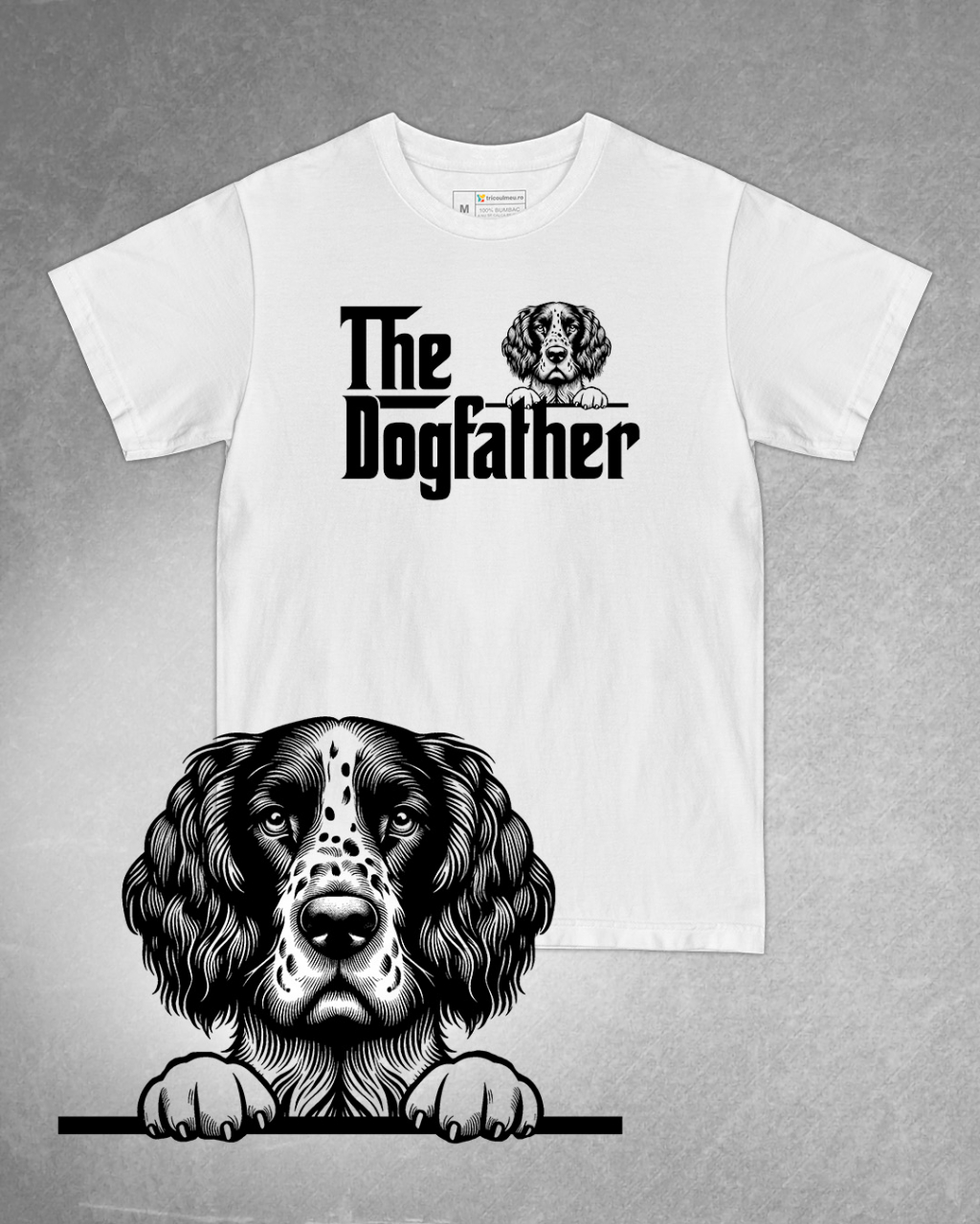 Tricou alb bărbat. Tricou personalizat. Tricou bumbac 100%.Tricou  English Setter [1]