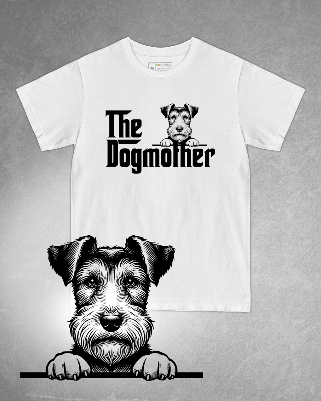 Tricou alb damă. Tricou personalizat. Tricou bumbac 100%.Tricou  Fox Terrier [1]
