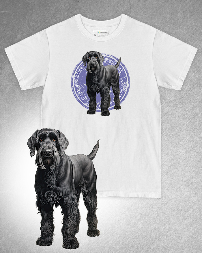 Tricou alb damă. Tricou alb bărbați. Tricou personalizat. Tricou bumbac 100%. Tricou Giant Schnauzer [1]