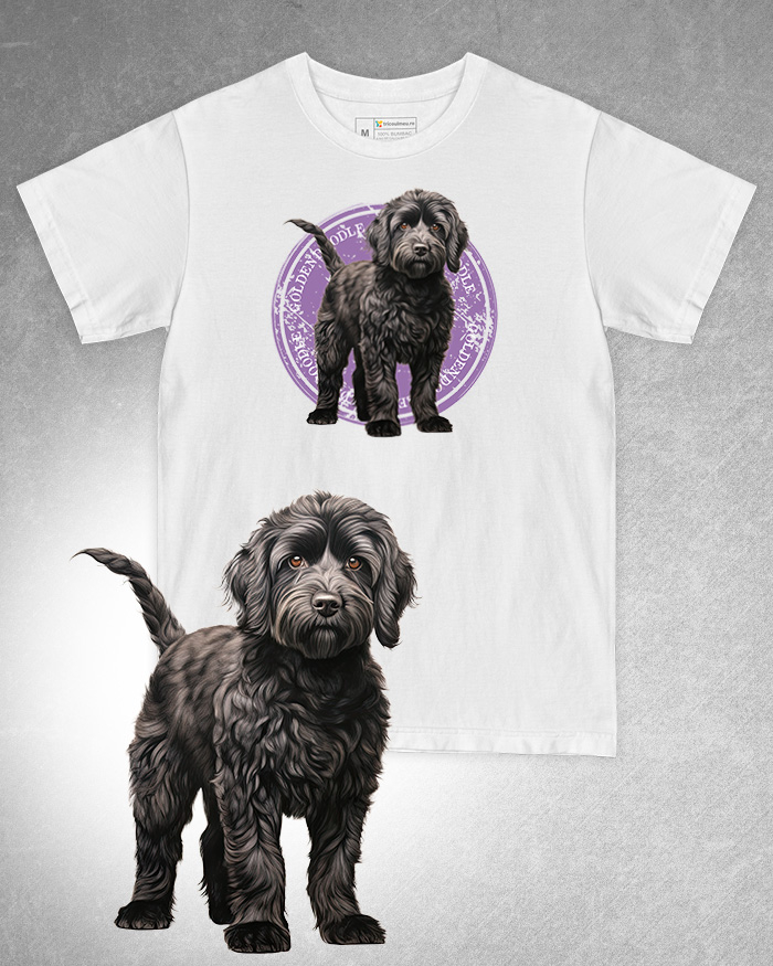 Tricou alb damă. Tricou alb bărbați. Tricou personalizat. Tricou bumbac 100%. Tricou Goldendoodle [1]