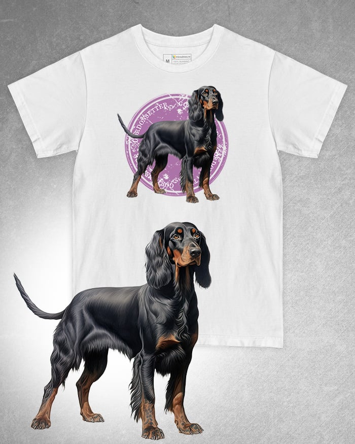 Tricou alb damă. Tricou alb bărbați. Tricou personalizat. Tricou bumbac 100%. Tricou Gordon Setter [1]