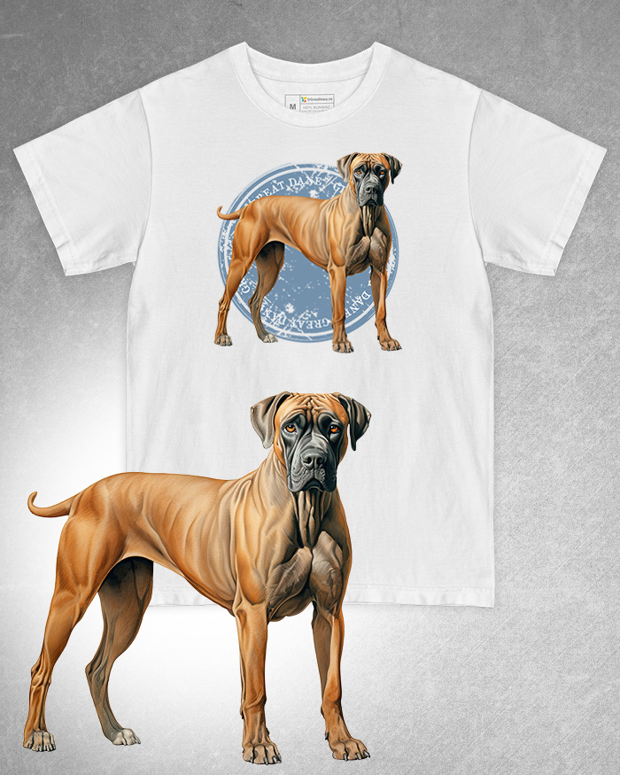 Tricou alb damă. Tricou alb bărbați. Tricou personalizat. Tricou bumbac 100%. Tricou Great Dane [1]