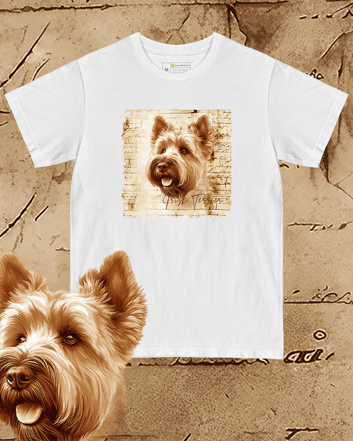Tricou alb damă. Tricou alb bărbați. Tricou personalizat. Tricou bumbac 100%.  Irish Terrier [1]