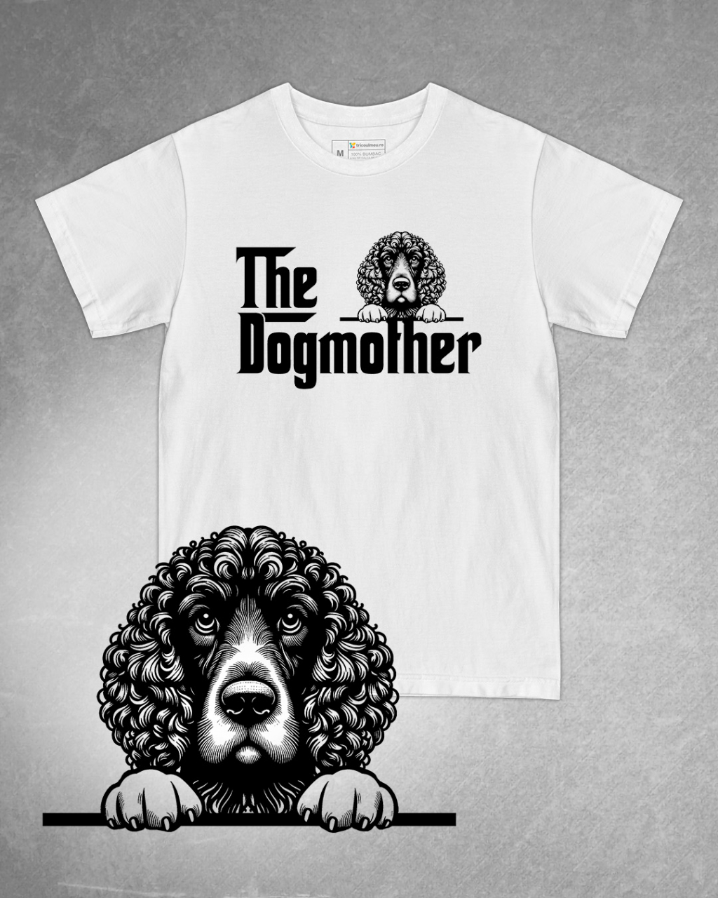 Tricou alb damă. Tricou personalizat. Tricou bumbac 100%.Tricou  Irish Water Spaniel [1]