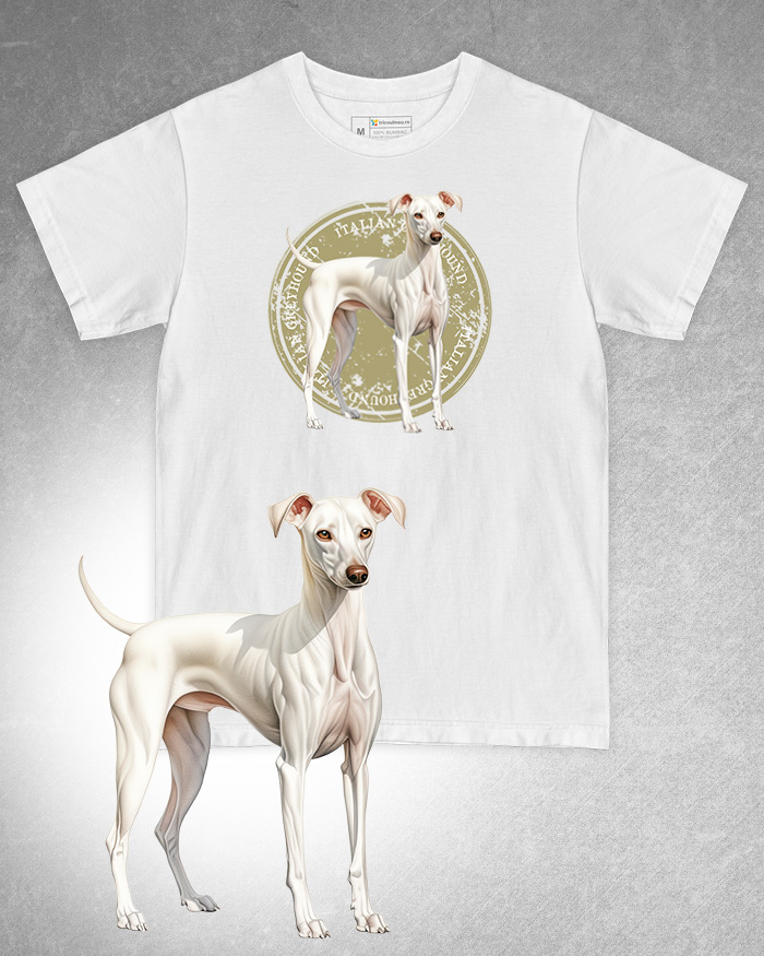 Tricou alb damă. Tricou alb bărbați. Tricou personalizat. Tricou bumbac 100%. Tricou Italian Greyhound [1]