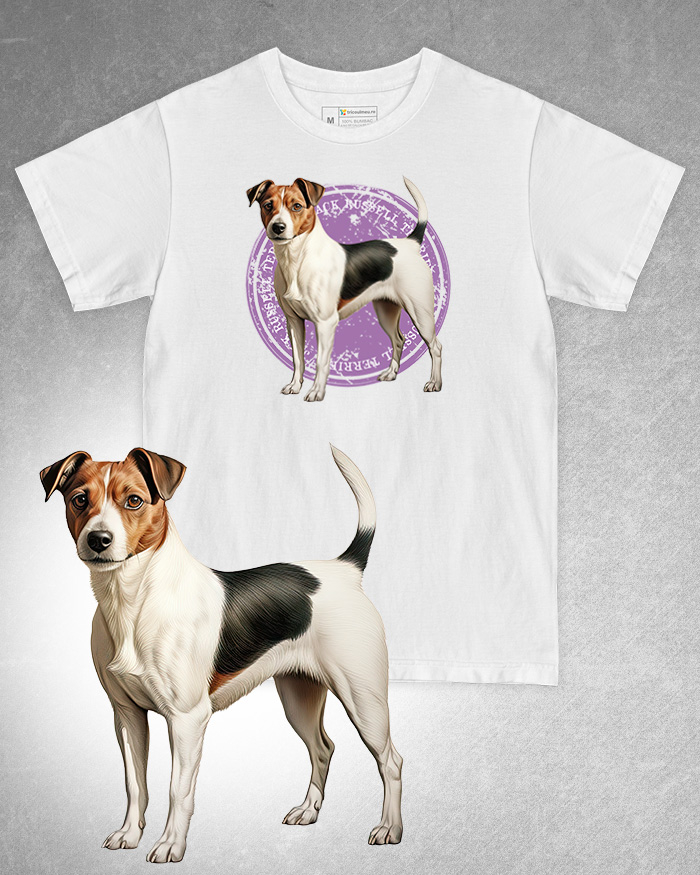 Tricou alb damă. Tricou alb bărbați. Tricou personalizat. Tricou bumbac 100%. Tricou Jack Russell Terrier [1]