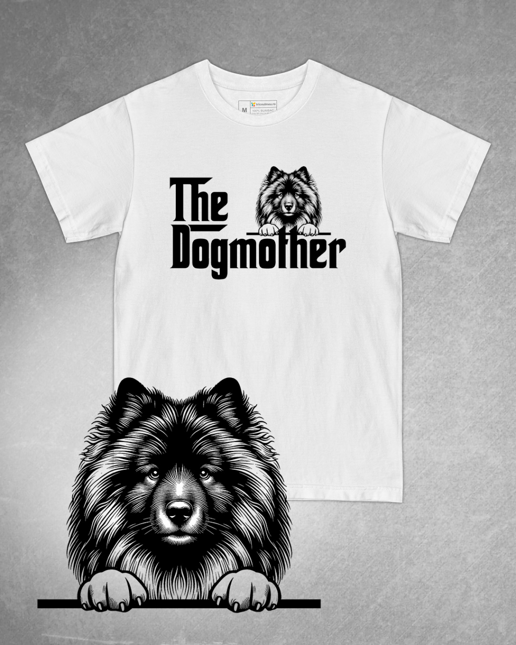Tricou alb damă. Tricou personalizat. Tricou bumbac 100%.Tricou  Keeshond [1]