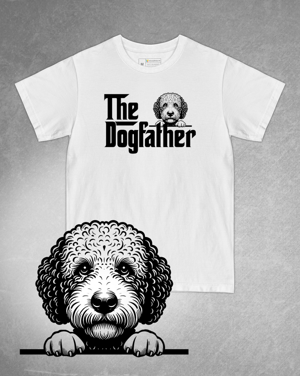 Tricou alb bărbat. Tricou personalizat. Tricou bumbac 100%.Tricou  Lagotto Romagnolo [1]