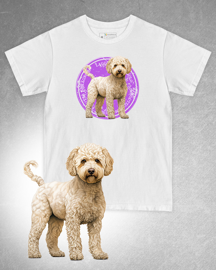 Tricou alb damă. Tricou alb bărbați. Tricou personalizat. Tricou bumbac 100%. Tricou Lagotto Romagnolo [1]
