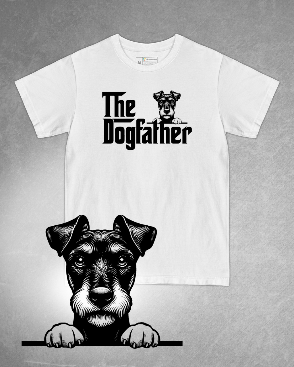 Tricou alb bărbat. Tricou personalizat. Tricou bumbac 100%.Tricou  Manchester Terrier [1]