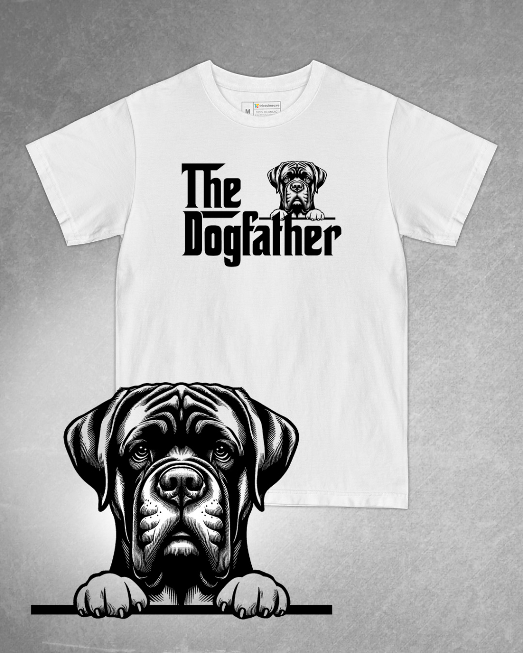 Tricou alb bărbat. Tricou personalizat. Tricou bumbac 100%.Tricou  Mastiff [1]