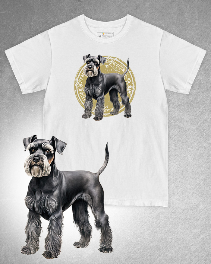 Tricou alb damă. Tricou alb bărbați. Tricou personalizat. Tricou bumbac 100%. Tricou Miniature Schnauzer [1]
