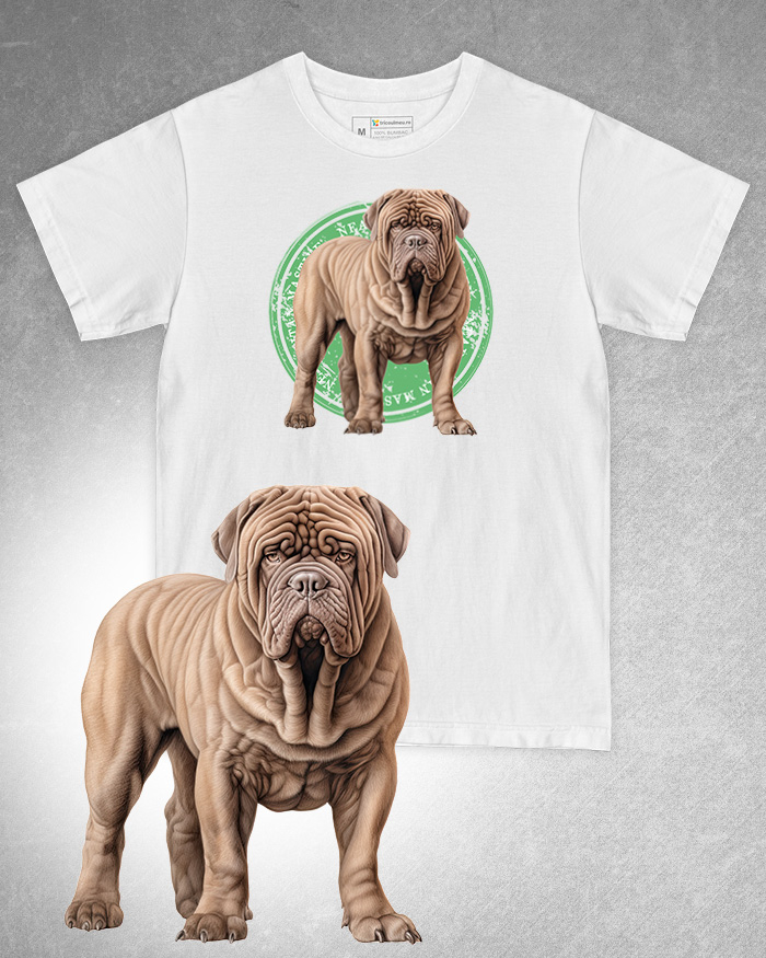 Tricou alb damă. Tricou alb bărbați. Tricou personalizat. Tricou bumbac 100%. Tricou Neapolitan Mastiff [1]