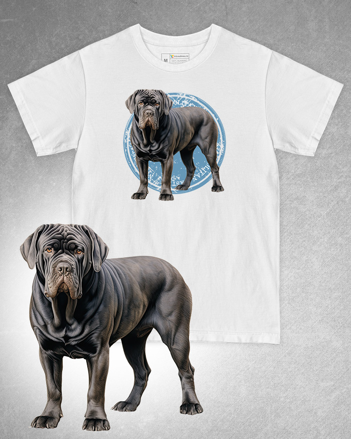 Tricou alb damă. Tricou alb bărbați. Tricou personalizat. Tricou bumbac 100%. Tricou Neapolitan Mastiff [1]
