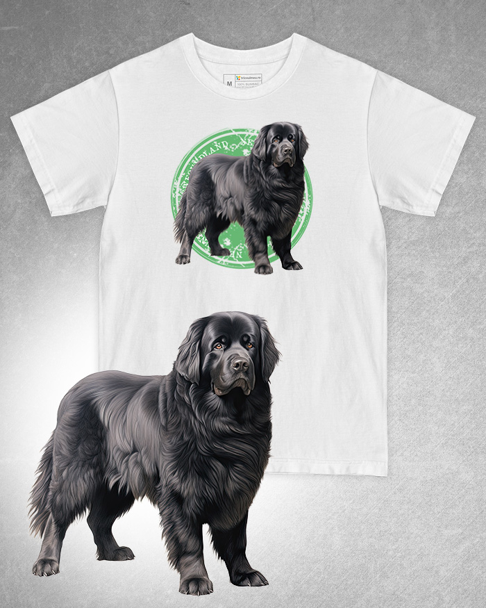 Tricou alb damă. Tricou alb bărbați. Tricou personalizat. Tricou bumbac 100%. Tricou Newfoundland [1]