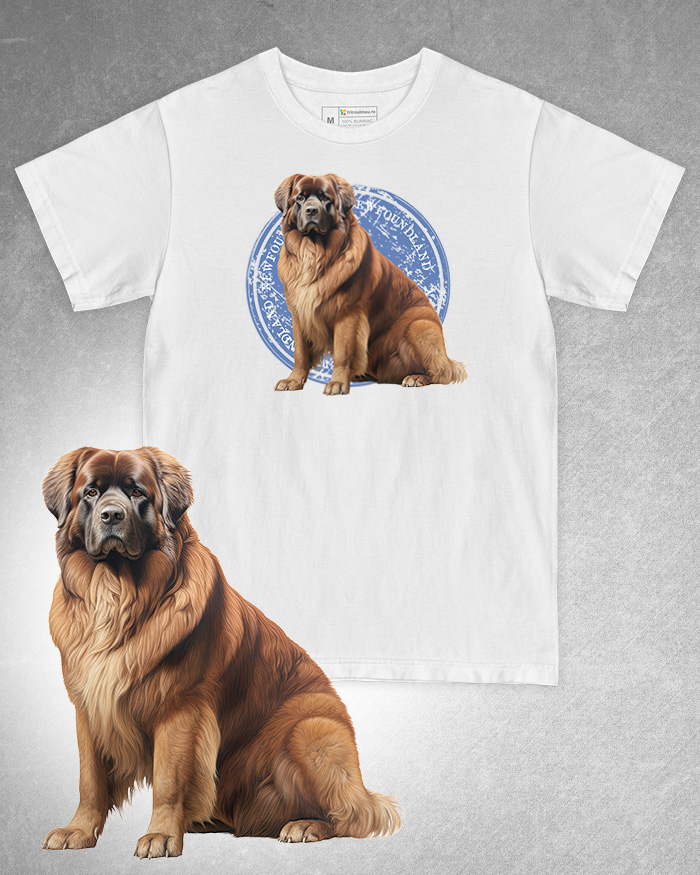 Tricou alb damă. Tricou alb bărbați. Tricou personalizat. Tricou bumbac 100%. Tricou Newfoundland [1]