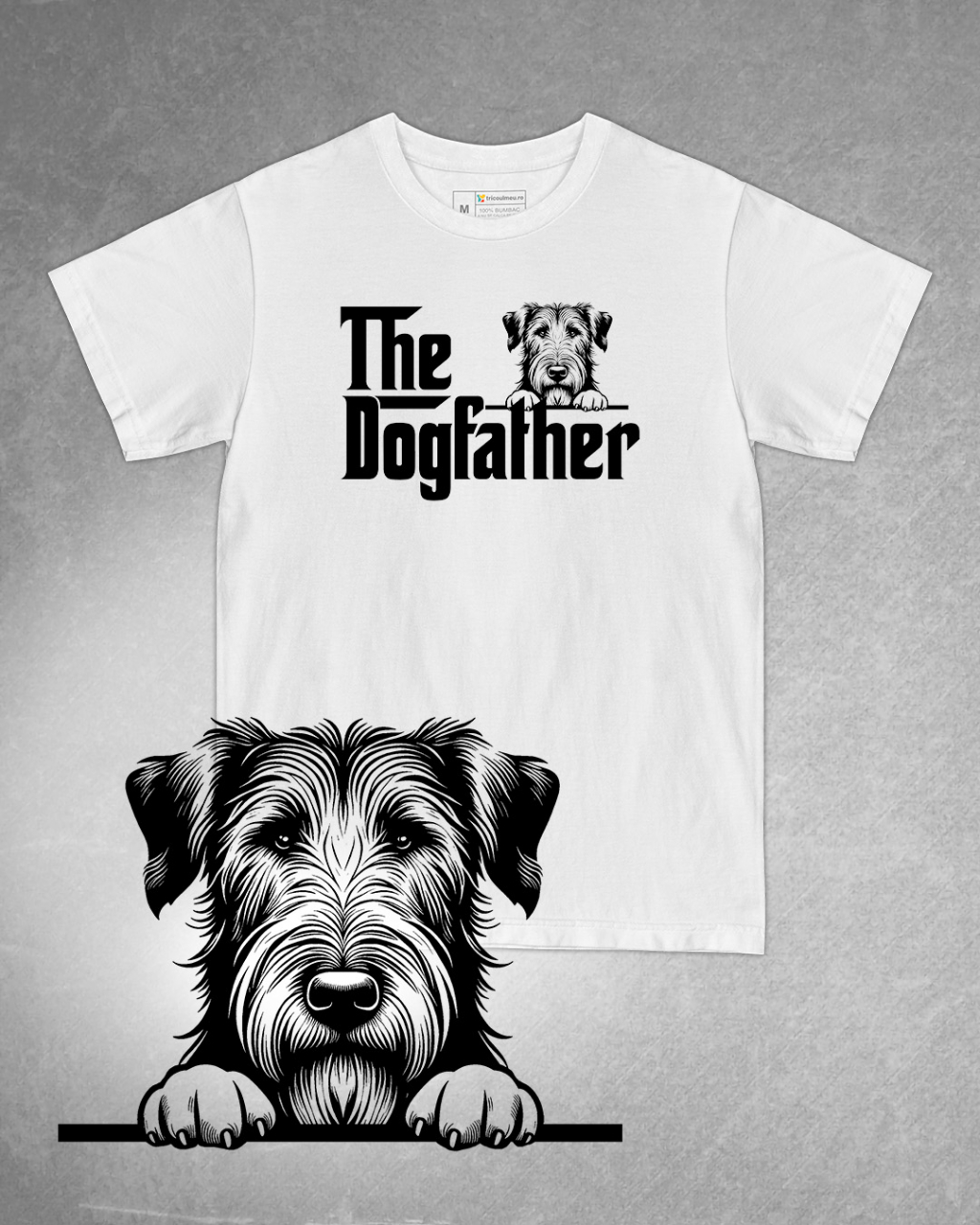 Tricou alb bărbat. Tricou personalizat. Tricou bumbac 100%.Tricou Ogar Irlandez / Irish Wolfhound [1]