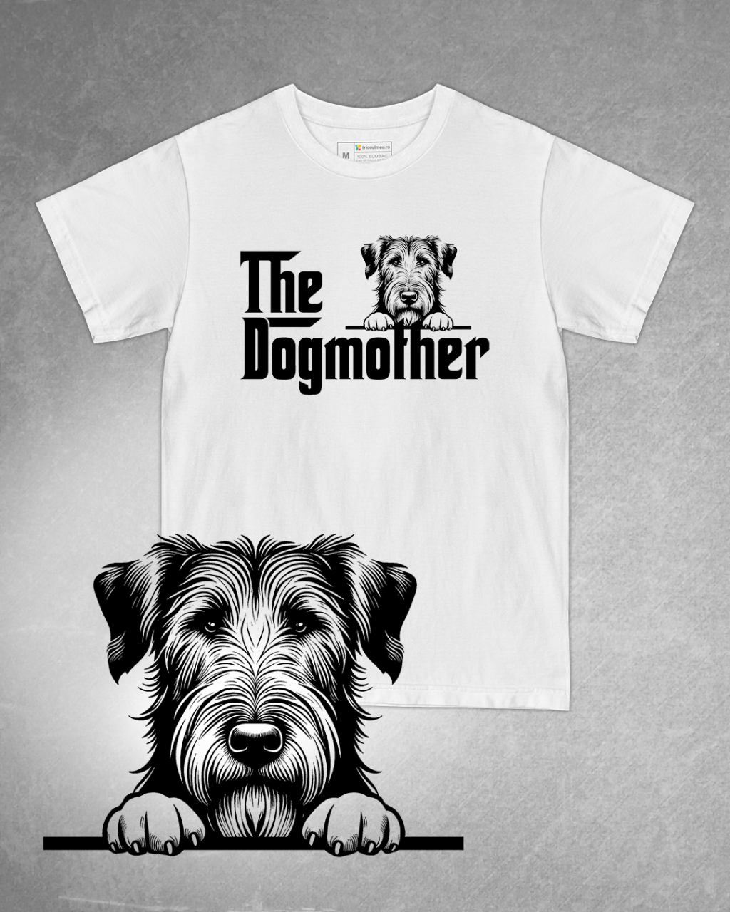Tricou alb damă. Tricou personalizat. Tricou bumbac 100%.Tricou Ogar Irlandez / Irish Wolfhound [1]