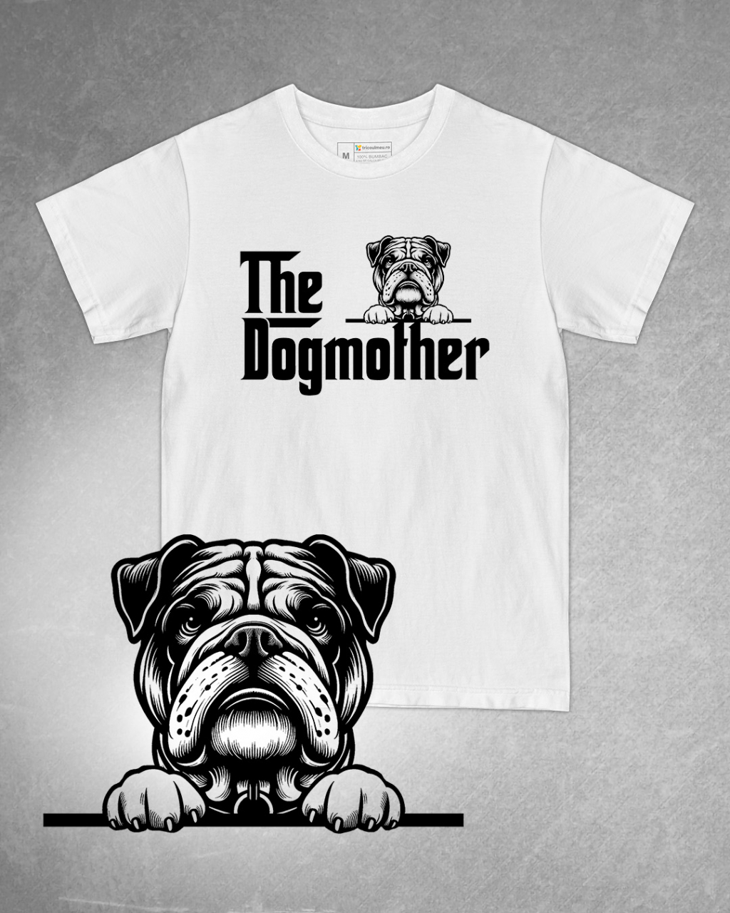 Tricou alb damă. Tricou personalizat. Tricou bumbac 100%.Tricou  Olde English Bulldogge [1]