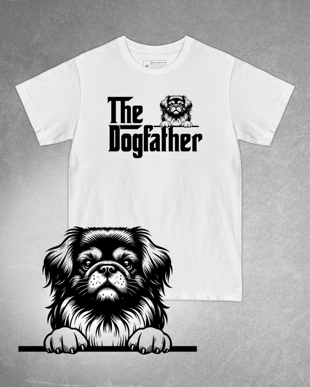 Tricou alb bărbat. Tricou personalizat. Tricou bumbac 100%.Tricou  Pechinez / Pekingese #1 [1]