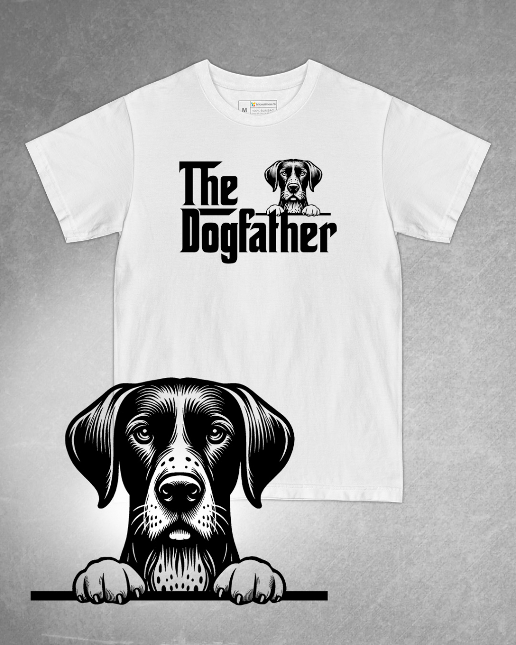 Tricou alb bărbat. Tricou personalizat. Tricou bumbac 100%.Tricou  Pointer [1]