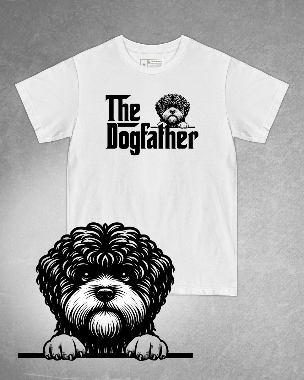 Tricou alb bărbat. Tricou personalizat. Tricou bumbac 100%.Tricou  Puli [1]