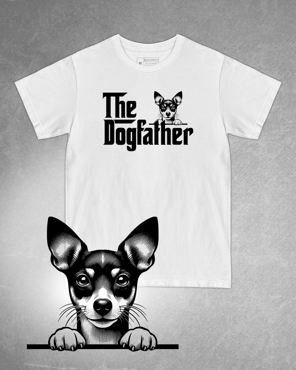Tricou alb bărbat. Tricou personalizat. Tricou bumbac 100%.Tricou  Rat Terrier Dog [1]