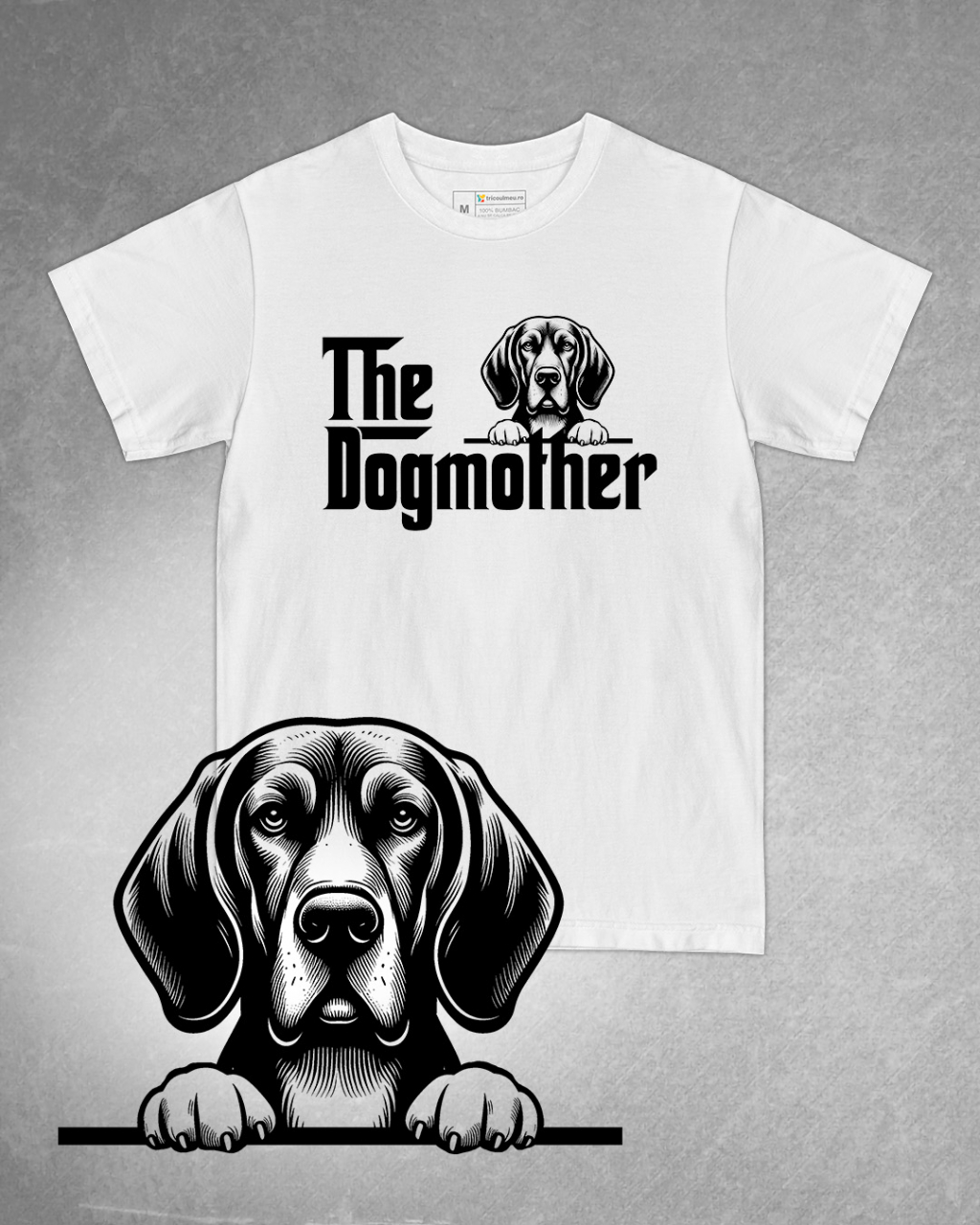 Tricou alb damă. Tricou personalizat. Tricou bumbac 100%.Tricou  Redbone Coonhound [1]