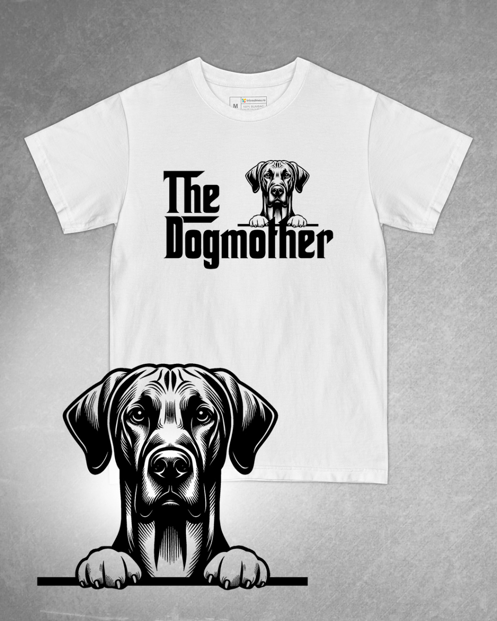 Tricou alb damă. Tricou personalizat. Tricou bumbac 100%.Tricou  Rhodesian Ridgeback [1]