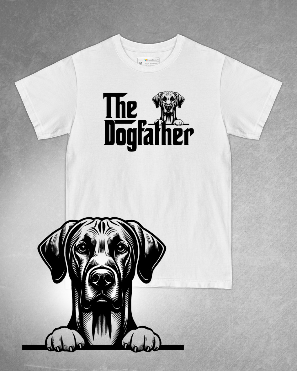 Tricou alb bărbat. Tricou personalizat. Tricou bumbac 100%.Tricou  Rhodesian Ridgeback [1]
