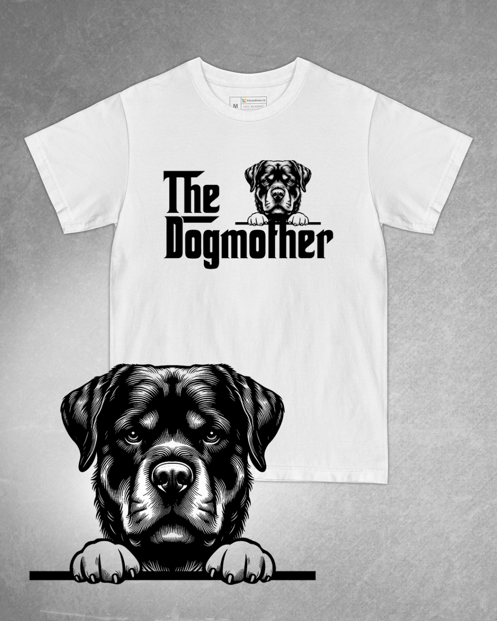 Tricou alb damă. Tricou personalizat. Tricou bumbac 100%.Tricou  Rottweiler [1]