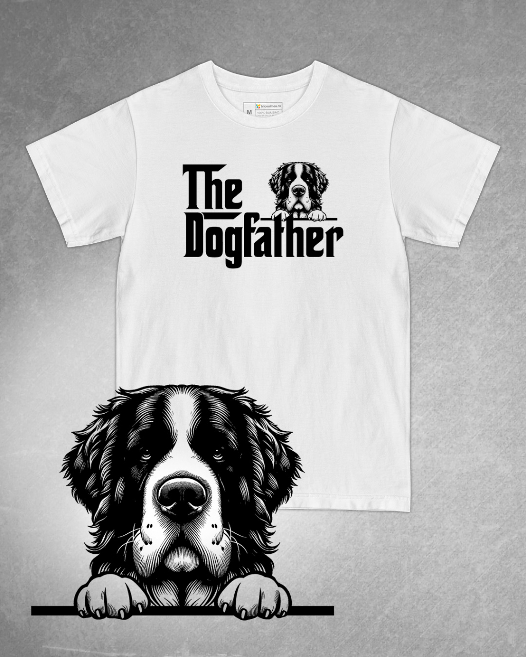 Tricou alb bărbat. Tricou personalizat. Tricou bumbac 100%.Tricou  Saint Bernard [1]