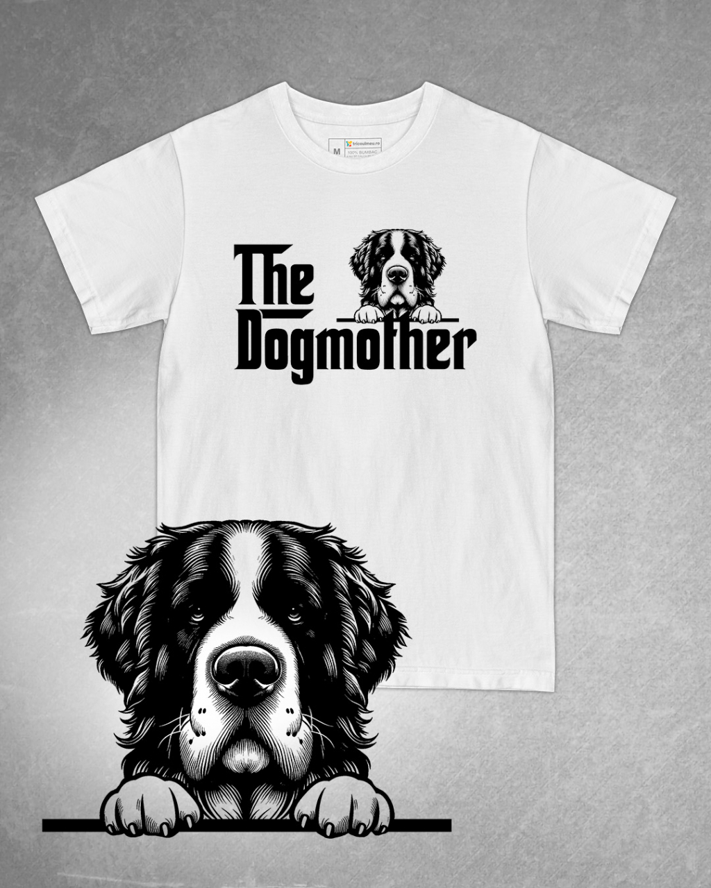 Tricou alb damă. Tricou personalizat. Tricou bumbac 100%.Tricou  Saint Bernard [1]