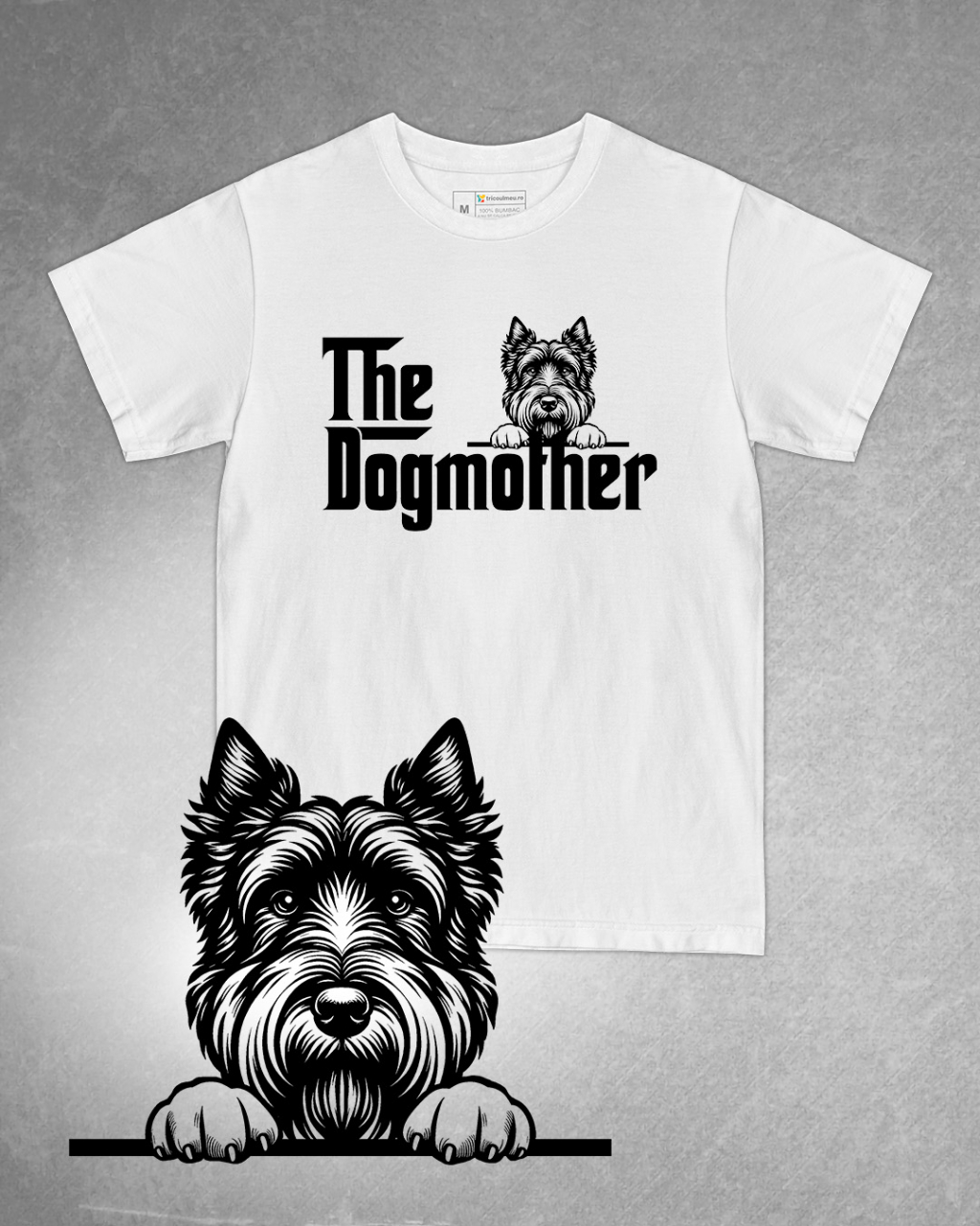 Tricou alb damă. Tricou personalizat. Tricou bumbac 100%.Tricou  Scottish Terrier [1]