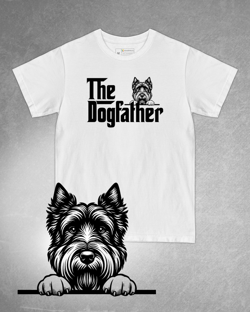 Tricou alb bărbat. Tricou personalizat. Tricou bumbac 100%.Tricou  Scottish Terrier [1]