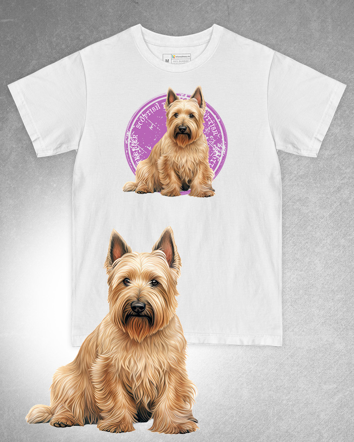 Tricou alb damă. Tricou alb bărbați. Tricou personalizat. Tricou bumbac 100%. Tricou Scottish Terrier [1]