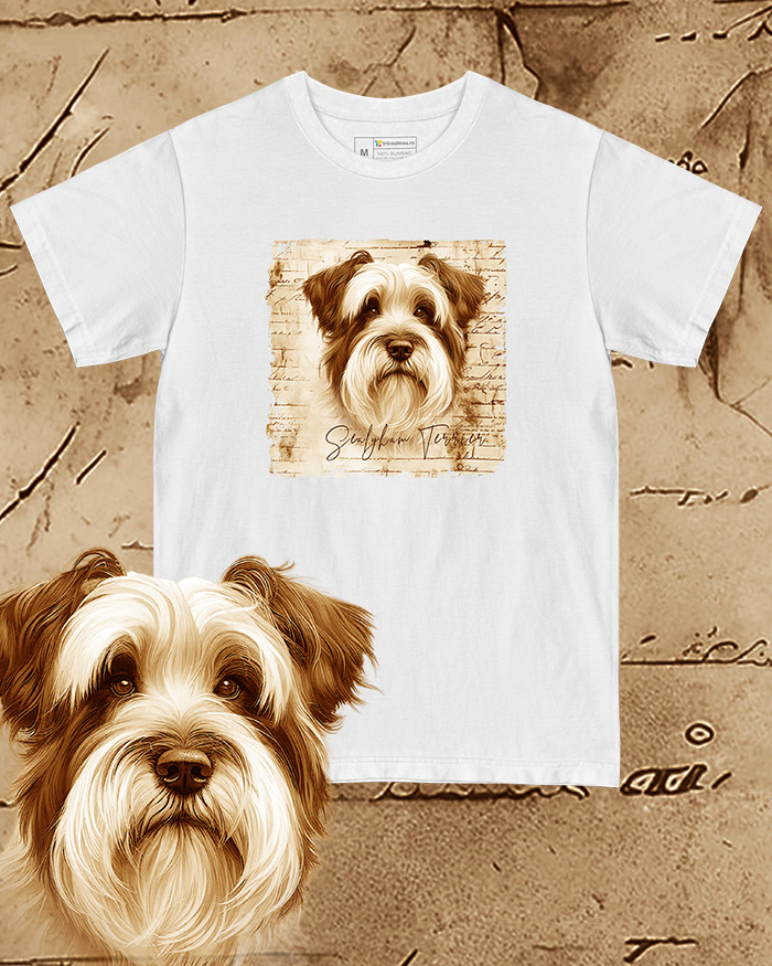 Tricou alb damă. Tricou alb bărbați. Tricou personalizat. Tricou bumbac 100%.  Sealyham Terrier [1]