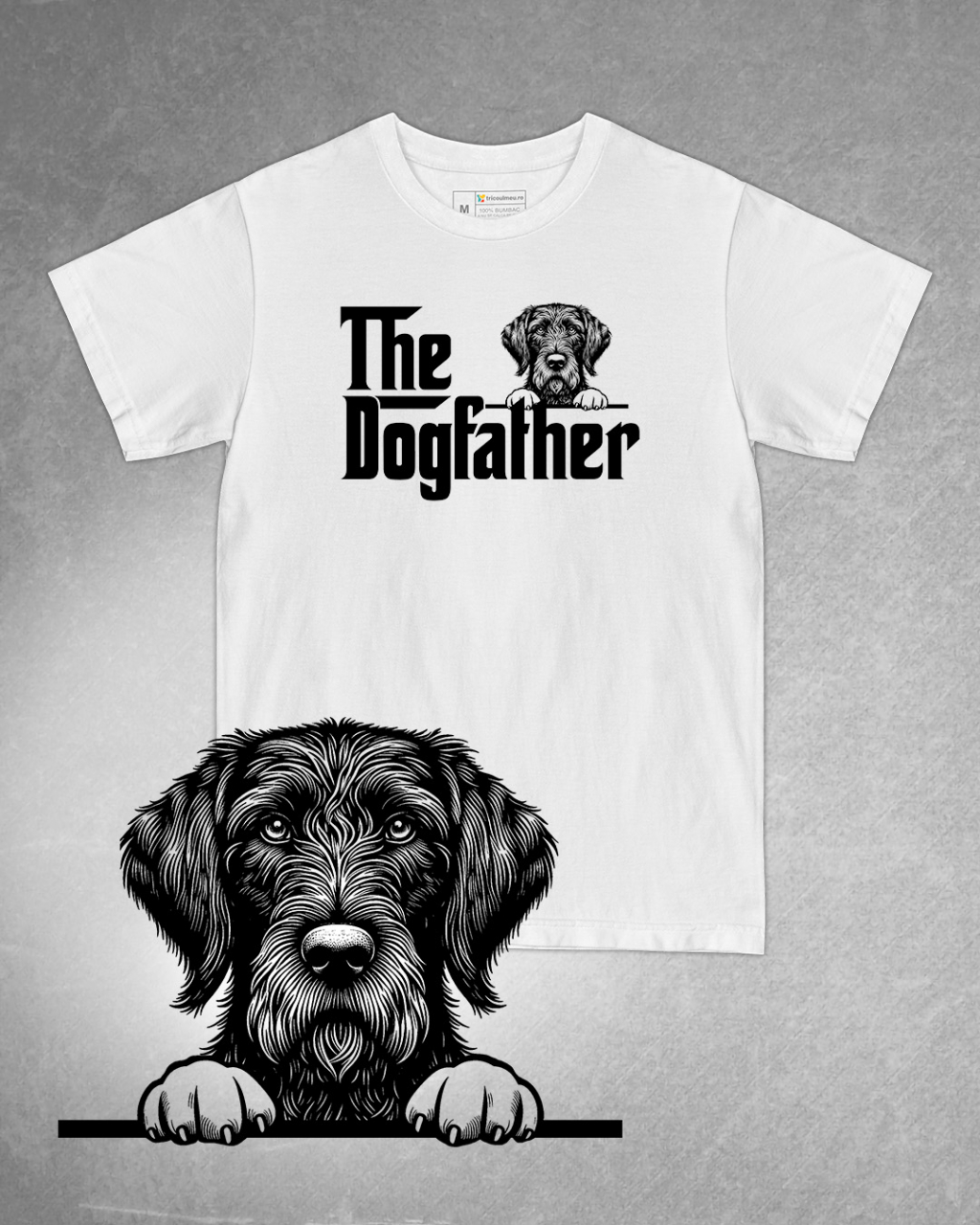 Tricou alb bărbat. Tricou personalizat. Tricou bumbac 100%.Tricou  Slovakian Wirehaired Pointer [1]