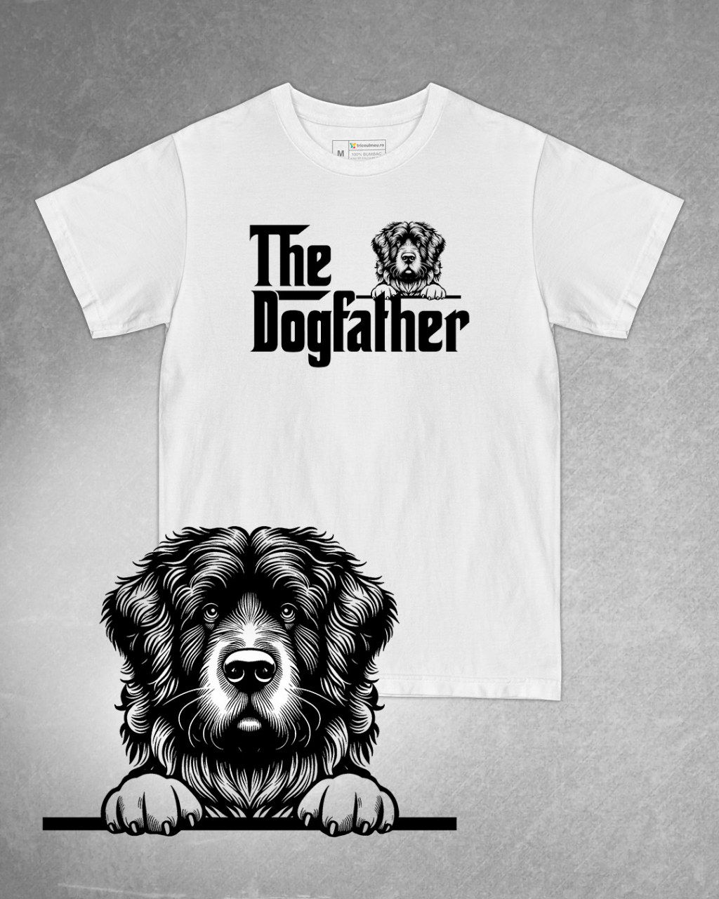 Tricou alb bărbat. Tricou personalizat. Tricou bumbac 100%.Tricou  Smoushond Olandez / Dutch Smoushond [1]