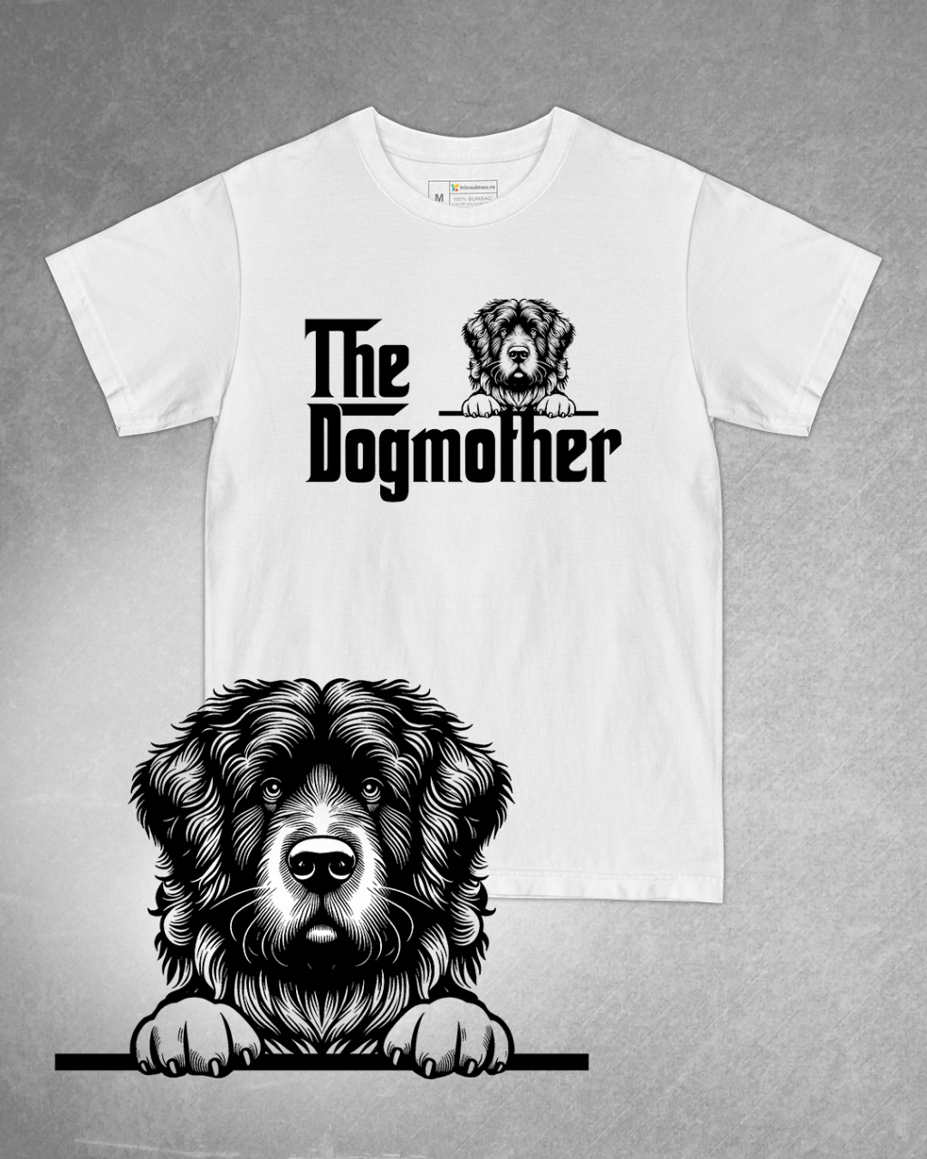 Tricou alb damă. Tricou personalizat. Tricou bumbac 100%.Tricou  Smoushond Olandez / Dutch Smoushond [1]
