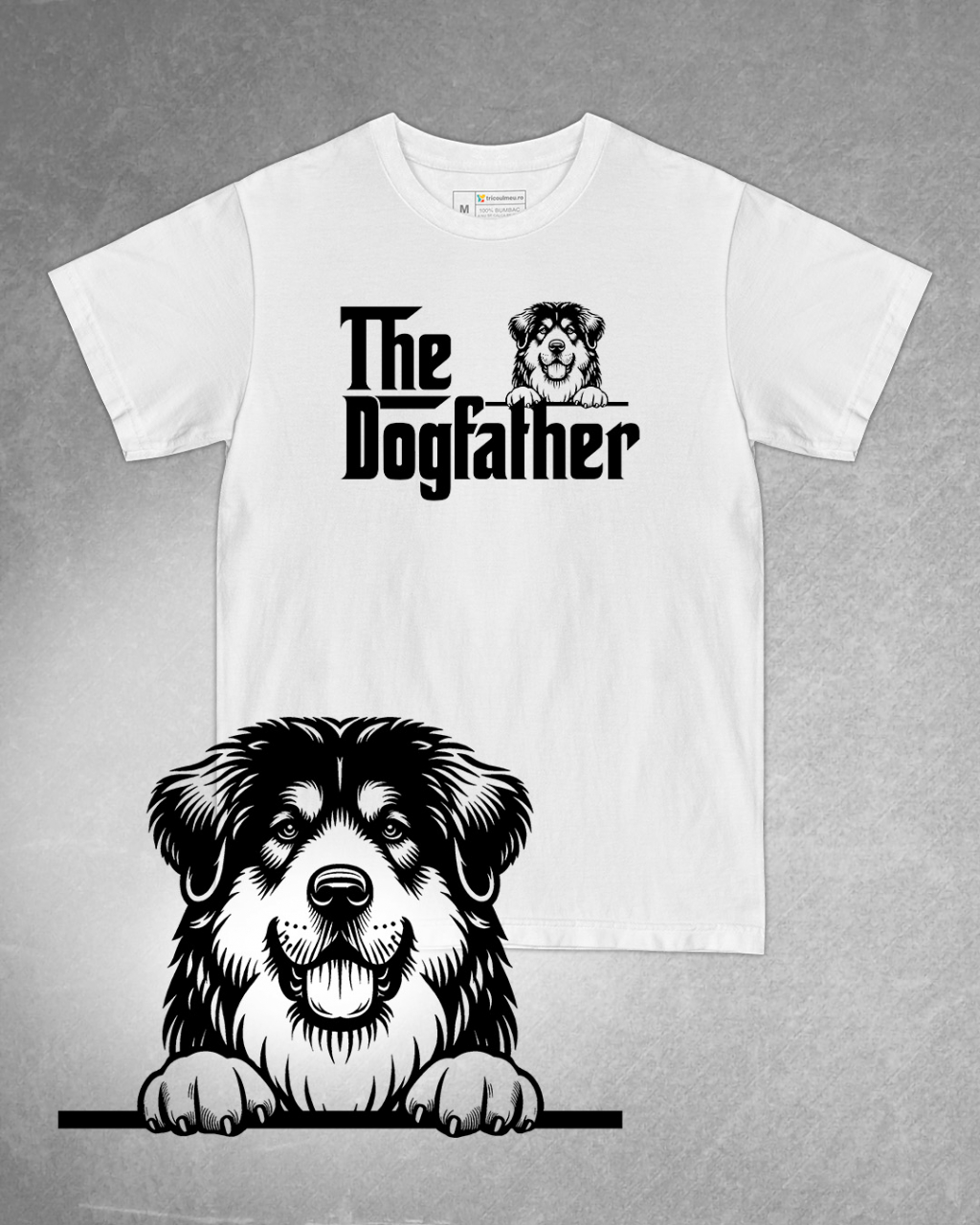 Tricou alb bărbat. Tricou personalizat. Tricou bumbac 100%.Tricou  South Russian Ovcharka [1]