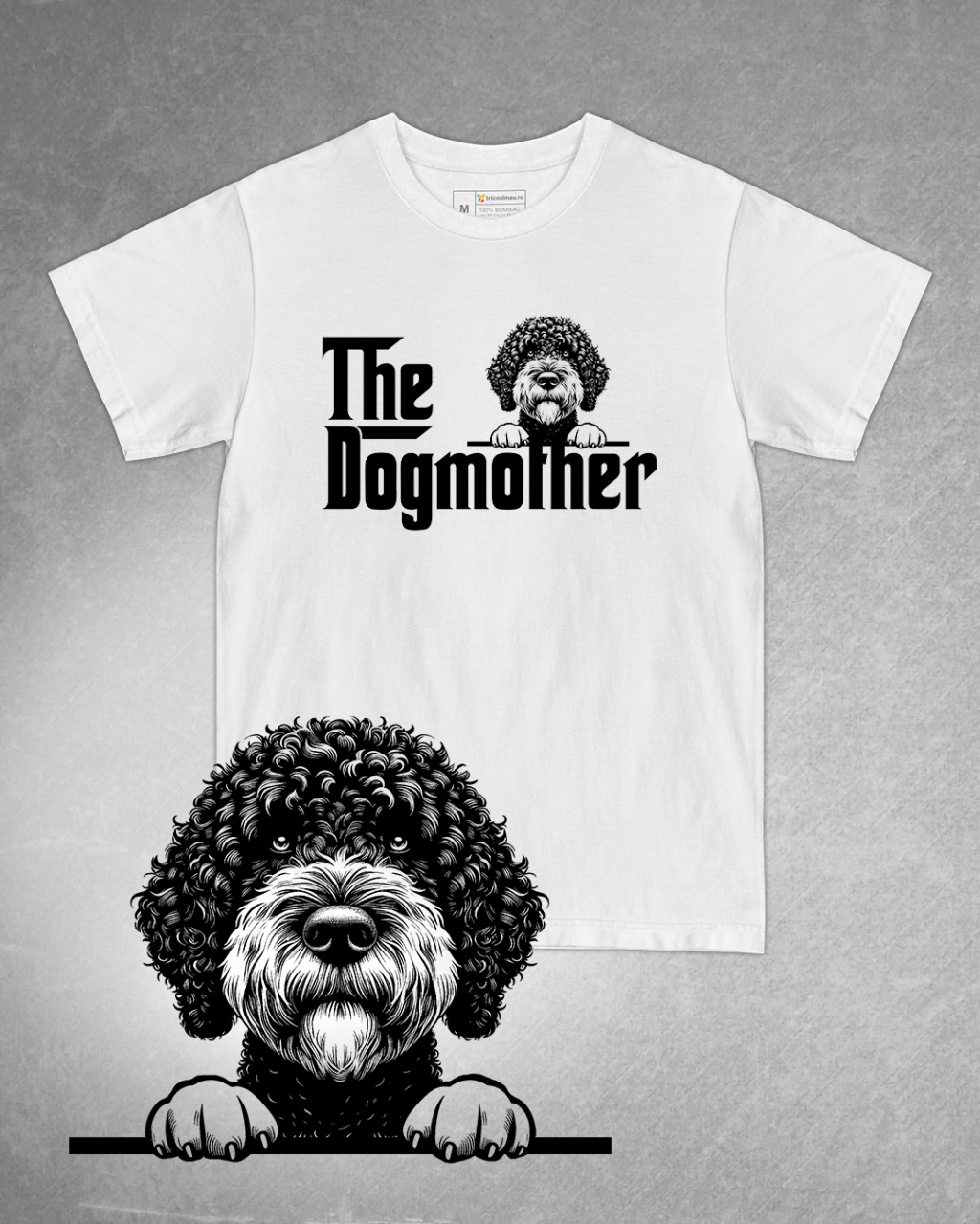 Tricou alb damă. Tricou personalizat. Tricou bumbac 100%.Tricou  Spanish Water Dog [1]