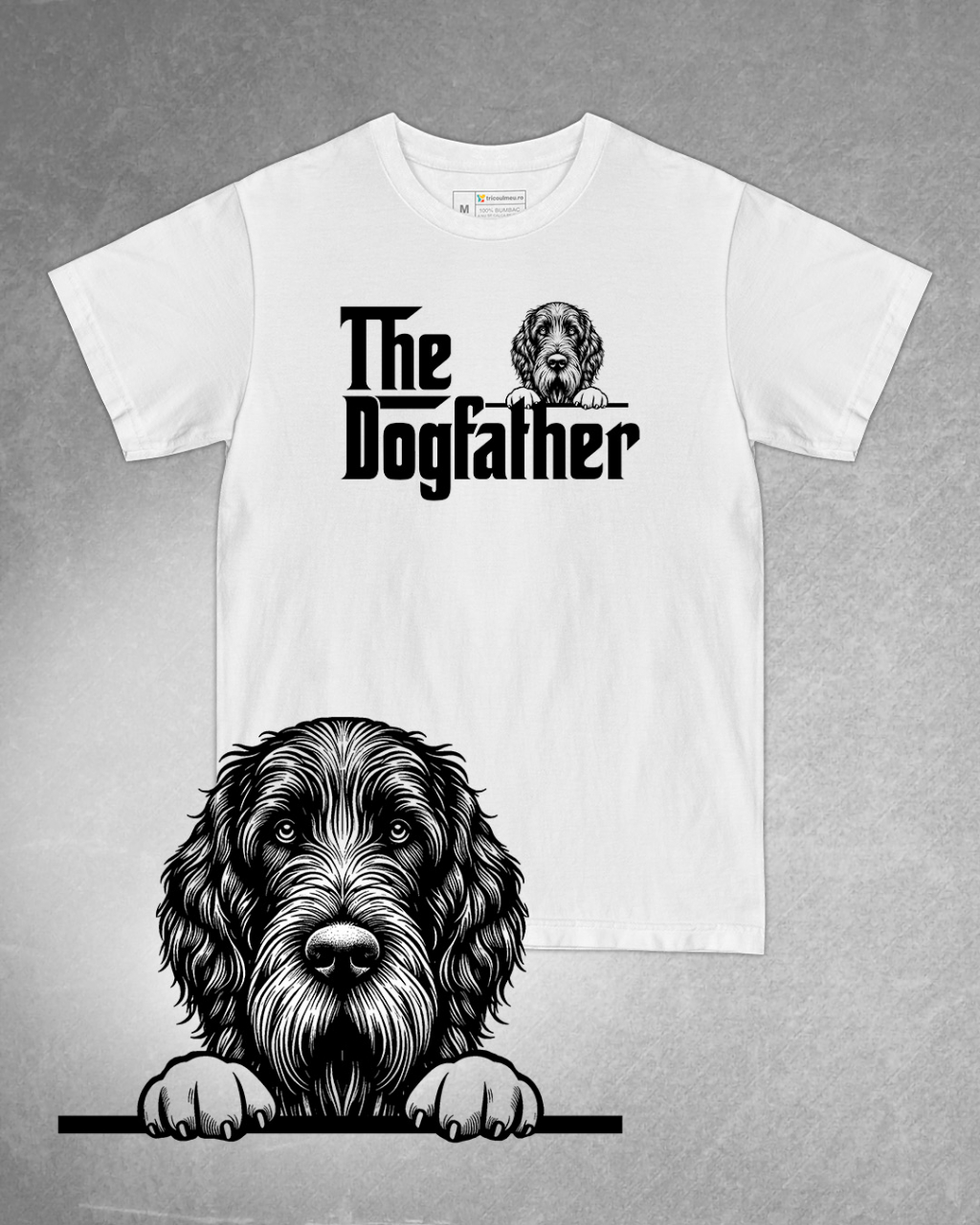 Tricou alb bărbat. Tricou personalizat. Tricou bumbac 100%.Tricou  Spinone Italiano [1]